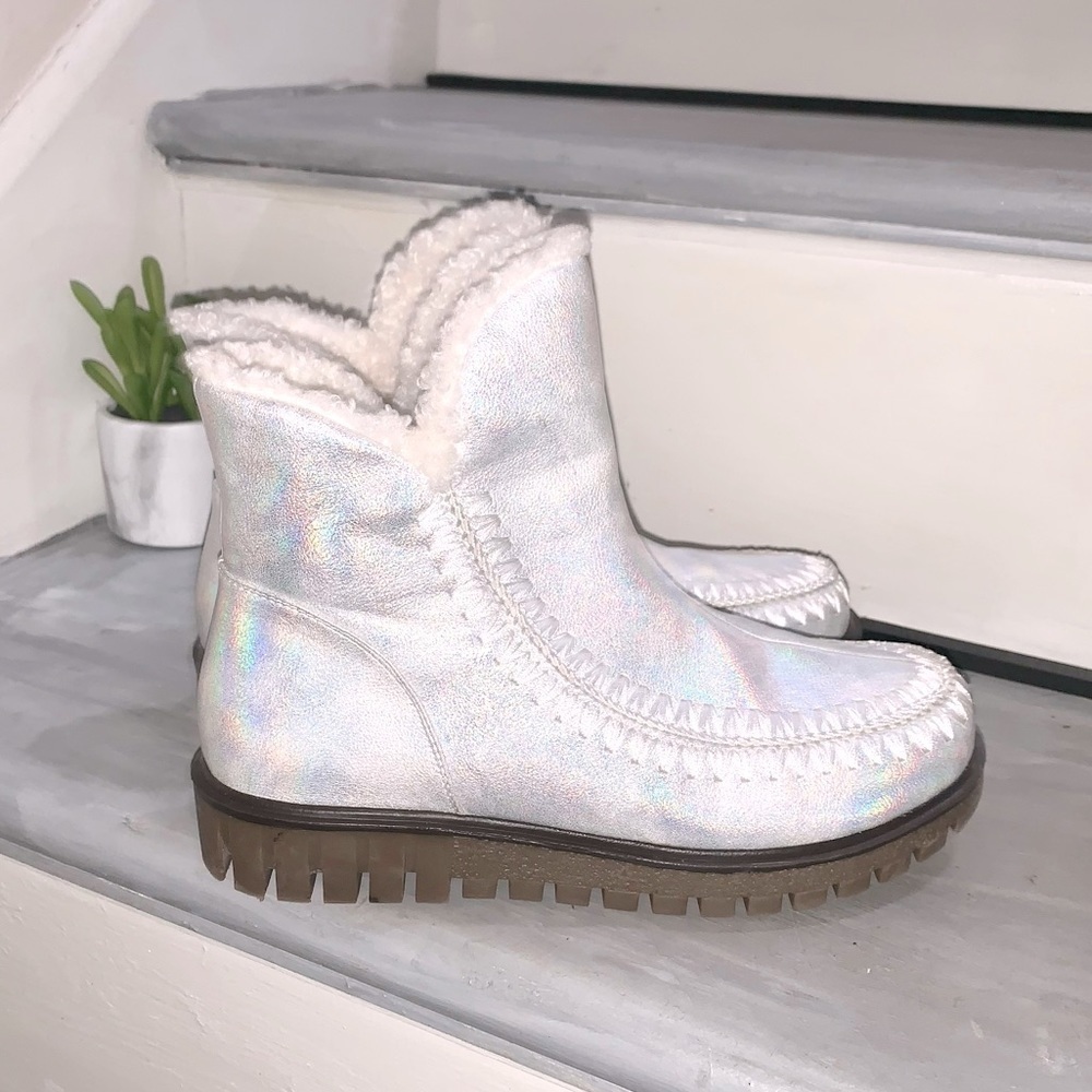 Azura by Spring Step Faux Fur Booties - Stippich Ice Size 7.5